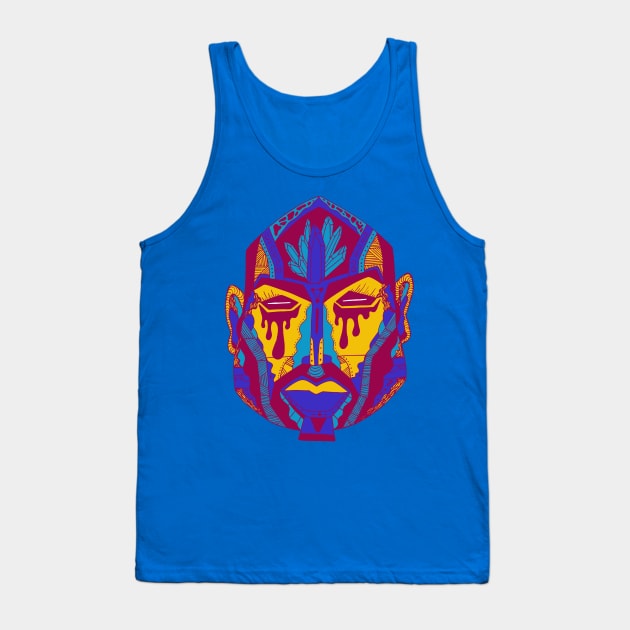 Triad African Mask No 9 Tank Top by kenallouis